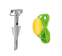 Zoegneer Ancla de acero inoxidable para kayak, canoa y embarcaciones pequeñas, estaca de arena con construcción de acero inoxidable 304 43 11,5 4 cm 491 g (ancla+cuerda de flotabilidad)