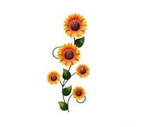 Zoegneer Arte de pared de hierro forjado con girasol, resistente a la intemperie, protección UV, metal, decoración de jardín para interiores y exteriores, sala de estar, patio o cafetería, fácil de