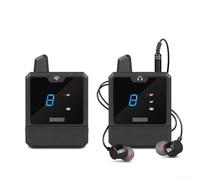 Zoegneer Auriculares inalámbricos con cancelación de ruido con recepción UHF en tiempo real de 30 metros y construcción ABS para monitoreo de escenario y uso en conferencias, negro (1 a 1)