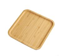 Zoegneer Bandeja cuadrada de madera de bambú, 25 x 25 x 1,5 cm, rústica, bordes curvados, 100 % bambú, 3,2 kg, para alimentos, bebidas, decoración, organización