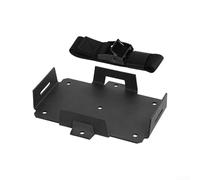 Zoegneer Bandeja de batería de aluminio con correa ajustable para baterías de 6 V, 12 V, 7 Ah a 15 Ah, soporte seguro para barco, motocicleta, generador, cortacésped, color negro