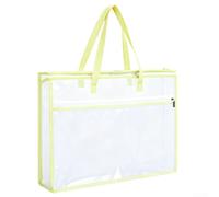 Zoegneer Bolsa de proyectos de costura para acolchado y manualidades, organizador de tamaño con bolsillos duales, malla de PVC, cierre de cremallera, almacenamiento para nociones de tela, herramientas