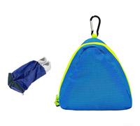 Zoegneer Bolsa de zapatos plegable para viajes, deportes, fútbol, baloncesto con cierre de cordón y gancho de anillo en D, organizador compacto de almacenamiento de nailon para zapatos y ropa, azul