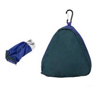 Zoegneer Bolsa de zapatos plegable para viajes, deportes, fútbol, baloncesto con cierre de cordón y gancho de anillo en D, organizador compacto de almacenamiento de nailon para zapatos y ropa, azul