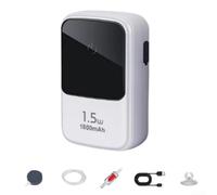 Zoegneer Bomba de aire recargable para acuario con batería de litio para cubos, funcionamiento silencioso por debajo de 28 dB, suministro de oxígeno ajustable, interruptor automático entre (1500 mAh)