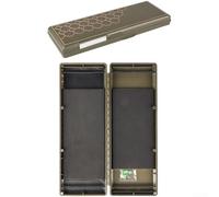 Zoegneer Caja de línea de gancho de alimentación de pesca de carpa con 6 carretes de disco EVA, impermeable, material ABS, cierre magnético, almacenamiento portátil para carpa, trucha, anzuelos de