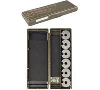 Zoegneer Caja de línea de gancho de alimentación de pesca de carpa con 6 carretes de disco EVA, impermeable, material ABS, cierre magnético, almacenamiento portátil para carpa, trucha, anzuelos de