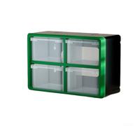 Zoegneer Caja de plástico para cajón, organizador de almacenamiento de componentes de rejilla múltiple con montaje en pared, diseño apilable, caja de herramientas de polipropileno para taller, garaje