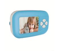 Zoegneer Cámara de impresión HD de 2 pulgadas para cámara de fotos compatible con Instax con reproducción de MP3, grabación de video y funcionalidad de juegos para estudiantes (azul)
