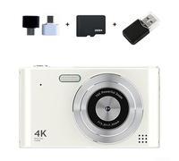 Zoegneer Cámara digital 4K con resolución de foto de 48 MP, zoom digital de 16X, pantalla de 2.4 pulgadas, antivibración, detección facial, grabación de lapso de tiempo, diseño compacto ligero para