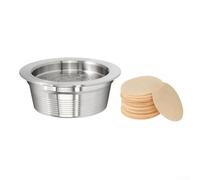 Zoegneer Cápsula de filtro de café de acero inoxidable para máquina de café Mio, incluye accesorios de preparación de manipulación de papel de filtro (A)
