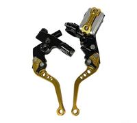 Zoegneer Cilindro maestro de freno de aleación de aluminio CNC para motocicleta y conjunto de embrague de cable con palanca corta ajustable Sistema hidráulico para manillar de 22 mm Kit de control