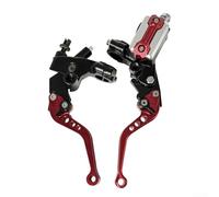 Zoegneer Cilindro maestro de freno de aleación de aluminio CNC para motocicleta y conjunto de embrague de cable con sistema hidráulico de palanca corta ajustable para manillar de 22 mm Kit de control