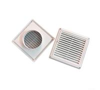 Zoegneer Conducto de ventilación cuadrado con salida de rejilla inclinada para sistemas de escape de aire fresco y retorno de aire de pared, rejilla de ventilación de plástico con cubierta de lluvia y