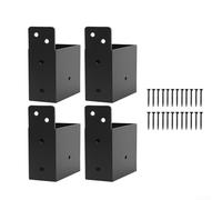 Zoegneer Conectores de acero al carbono para pérgola de madera de 2 x 4 pulgadas, montaje de poste y barandilla, juego de 4 fundas para muebles de exterior con tornillos para construir pérgolas