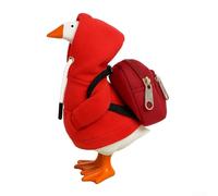 Zoegneer Conjunto de disfraz de ganso de escritorio de 7 pulgadas con capucha y accesorio de mochila, traje de mezcla de algodón para mesa, figura de ganso decorativa, ropa púrpura para S (vestido de