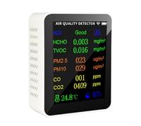 Zoegneer Contador del aire de WiFi para el ambiente interior, 12 en 1 sensor de la humedad de la temperatura de PM2 5 PM10 HCHO AQI