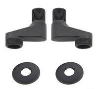 Zoegneer Convertidor de grifo de ducha de cobre con pieza de esquina ajustable G1/2 entrada G3/4 salida 8-12 cm distancia central variable para instalación de bañera de baño (negro)