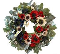 Zoegneer Corona de girasol para colgar en la puerta, hecha de tela no tejida para fiesta en casa, Acción de Gracias, Navidad, celebración, 40 cm (45 cm)