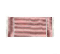 Zoegneer Cubierta de refrigerador a rayas de poliéster a prueba de polvo, protector superior para electrodomésticos de cocina, muebles de estilo nórdico, rojo, azul, marrón, 55 x 140 cm (rojo)