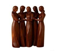 Zoegneer Estatua de resina de la amistad para mujeres, pintada a mano, decorativa, simbolizante, unidad, lealtad, apoyo de por vida entre amigos y almas gemelas, elegante hermano (estatua de cinco