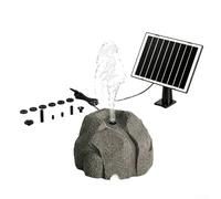 Zoegneer Fuente de baño para pájaros alimentada por energía solar, color blanco, gris, para jardín, función de agua que atrae la vida silvestre, fácil instalación, no requiere cableado, material de