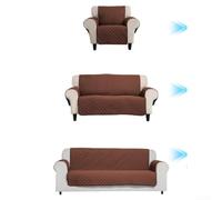 Zoegneer Funda reversible para sofá biplaza, resistente al agua, acolchada, de microfibra, con correas de ajuste seguro y tubos de espuma para evitar deslizamientos para hogares con niños y mascotas