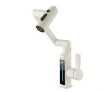 Zoegneer Grifo inteligente equipado con llave digital de 360 grados, brazo robótico multifuncional caliente y frío con funciones avanzadas como monitoreo de temperatura (blanco)