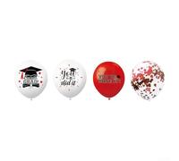 Zoegneer Juego completo de decoración para fiesta de graduación 2026 negro y rojo con diseño temático, material plástico resistente, kit completo para celebración memorable del último año y uso