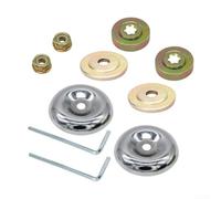 Zoegneer Juego de 4 adaptadores de cabeza de recortadora de césped, juego de arandelas de placa de empuje de contratuerca de metal para cortadoras de césped de mano y recortadoras de cuerda para