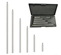 Zoegneer Juego de 6 varillas de extensión de indicador digital de 30 a 150 mm con rosca de 4 a 48 para herramientas de medición de calibre de esfera, incluye clip de elevación, acabado de metal