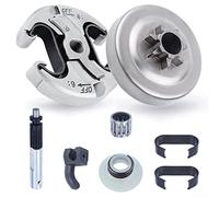 Zoegneer Juego de 8 piezas de tambor de embrague de motosierra de 325 pulgadas 7T con resortes de embrague, rodamiento de aguja, bomba de aceite, engranaje sin fin y engrasador para HS 340 345 350 y