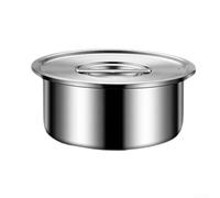 Zoegneer Juego de cuencos de acero inoxidable 316L con tapa para cocinar al vapor, huevos, arroz y bollos, ligeros, apilables, para servir y postres para cocinar al aire libre profesional (700 ml)