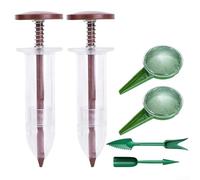 Zoegneer Juego de dispensador de sembradora de mano con herramientas de trasplante para una plantación precisa en jardines pequeños y espacios reducidos, kit de jardinería de plástico portátil