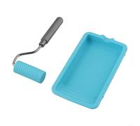 Zoegneer Juego de rodillos de pintura de 2 piezas con bandeja de silicona de pozo profundo y bordes de aluminio reforzados para pintura de pared, muebles y proyectos de carpintería, incluye 9 pulgadas