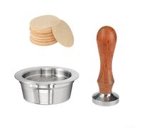 Zoegneer Juego de tazas de cápsulas de filtro de café de acero inoxidable para máquina de café Mio incluyendo accesorios de preparación de manipulación de papel de filtro (B)