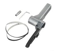 Zoegneer Lijadora de banda de aire con correas de lijado, juego de herramientas neumáticas de 16000 rpm, cuerpo de metal, 10 x 330 mm, tamaño de la correa: 1 entrada de aire de 4 pulgadas, manguera de
