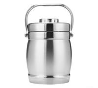 Zoegneer Lonchera de acero inoxidable de doble capa aislada al vacío con asa portátil para almacenamiento de alimentos fríos y calientes, capacidad de 1,8 L o 2,2 L para oficina, escuela y viajes (D)