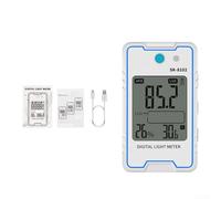 Zoegneer Medidor de luz digital SK-8102 con probador de parpadeo estroboscópico 0.1 a 999900 Lux Rango USB recargable para fotografía industrial y pruebas ambientales Blanco