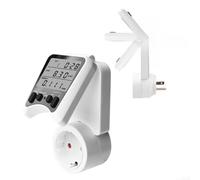 Zoegneer Medidor de potencia de monitoreo de energía Socket 16A 3680W Pantalla LCD grande Ángulo de visión de 135 grados Pista de medición de doble velocidad en tiempo real Corriente de voltaje de