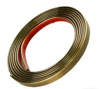 Zoegneer Moldura de PVC de 10 m, tira decorativa dorada de 20 mm, perfil de pared para renovación del hogar, cubierta de bordes de muebles, acabado bronce oro rosa (10 m cepillado de cobre)