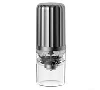 Zoegneer Molinillo de café eléctrico portátil recargable por USB, inalámbrico, con control de un botón para moler grueso a fino de frijoles, especias y nueces, tamaño compacto de viaje (gris)
