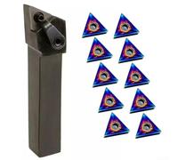 Zoegneer MTJNR Torno CNC Soporte de herramientas de torneado externo Vástago de acero de aleación 20x20mm Longitud 125mm con insertos de carburo TNMG1604 para acero inoxidable y hierro fundido Medio a