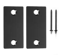 Zoegneer Paquete de 2 parches de reparación de acero inoxidable 304 para puerta estándar, diseño moderno plateado y negro, fácil instalación con tornillos incluidos (ángulo recto plateado)