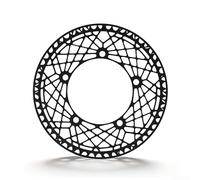 Zoegneer Plato de aleación de aluminio 130BCD 53T/56T de disco único, anillo de biela ligero CNC para bicicleta plegable Mini-Velo de una sola velocidad, negro, rojo, oro plateado (53T negro)