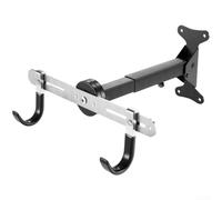 Zoegneer Portabicicletas ajustable montado en la pared con brazos plegables que ahorran espacio y ganchos giratorios dobles recubiertos de PVC para almacenamiento de bicicletas de montaña y carretera