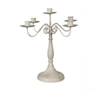 Zoegneer Portavelas de hierro vintage retro individual de tres cinco cabezas, soporte de metal resistente para centro de mesa de boda, cena romántica, hotel, decoración del hogar, oro blanco (E)