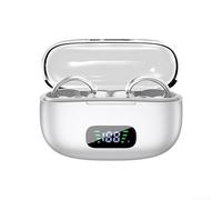 Zoegneer S39 Ear Clip Auriculares inalámbricos 5.4 con pantalla digital LED Control táctil de sonido 9D Carga rápida tipo C para iOS 10 5.0 y posterior (blanco)