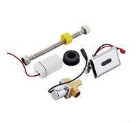 Zoegneer Sensor de orinal infrarrojo automático Válvula de descarga de metal electrónico sin contacto Sistema de lavado de inodoro con control de distancia para baño público (A)