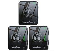 Zoegneer Sistema de monitor de auriculares inalámbricos de 2,4 GHz, transmisor y receptor recargable con control de volumen, interruptor estéreo, rango de 30 metros para uso profesional de audio (1